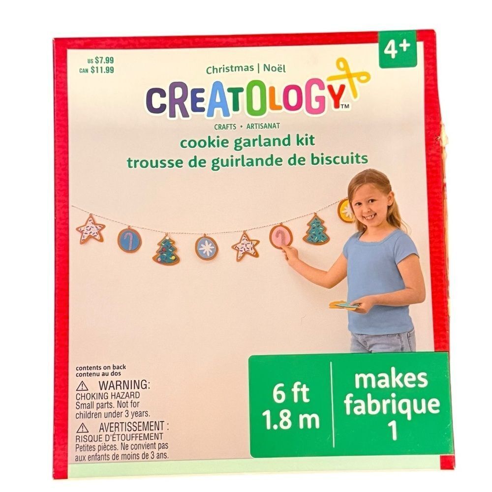 Creatology Kids 6 Foot Cookie Garland Festive Christmas Holiday Craft Kit. NEW.